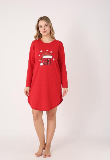 Camasa de noapte Craciun,Imprimeu HO HO, En-gros